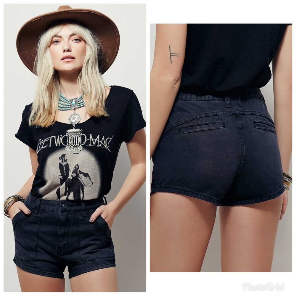 FREE PEOPLE Sweet Surrender Black Demin Shorts